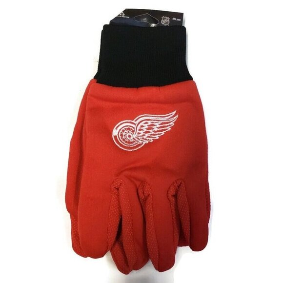 NHL Detroit Red Wings Colored Palm Utility Gloves Red Palm by FOCO - Picture 4 of 4